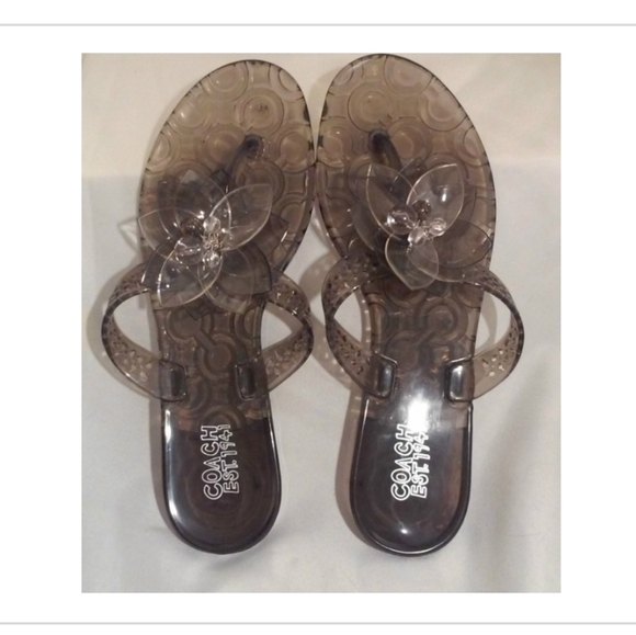 COACH RUBBER SIG C THONG SANDALS SIZE 7 - Picture 5 of 9
